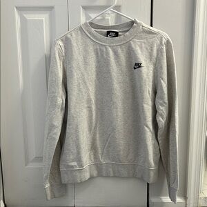 Nike Women's Light Gray Crew Neck Sweater